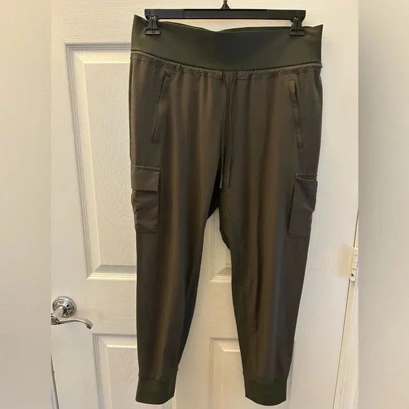 Athleta Olive Green Jogger Pants - Picture 2 of 6